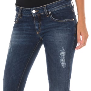 Lange Denim-Hose getragen und zerrissen Wirkung 10DB50219 Frau