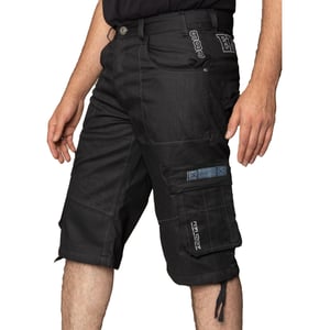 Enzo Herren Cargo Combat Denim Shorts