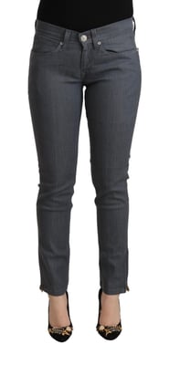 Levi's Damen Graue Baumwoll-Niedrigbund-Skinny-Jeans