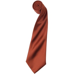 Premier Mens Plain Satin Krawatte (schmale Klinge) (2er-Pack) (Kastanie)