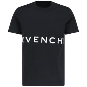 ubergroses schwarzes T-Shirt mit aufgesticktem Givenchy-Logo