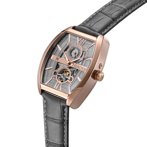 Montre automatique Heritor Masterson semi-squelette avec bracelet en cuir