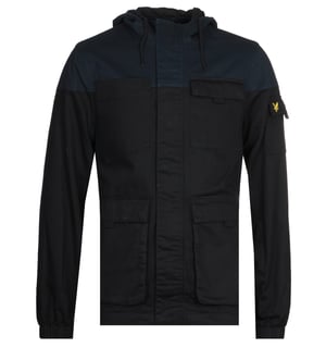 Lyle & Scott Jet Black Jacke mit Kontrastpasse