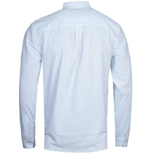 Lyle & Scott Seersucker Pool Blau Langarmhemd
