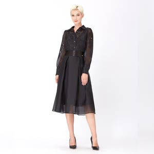 Ausgestellter Rock aus Organza und Satin