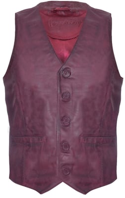 Hellbraune Lederweste, formelle traditionelle Gilet-Weste