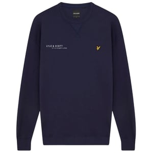 Lyle & Scott Co-Ordinate Print Logo Marineblaues Sweatshirt