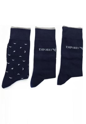Emporio Armani Herren 3 Paar Socken Geschenk-Set in Marine