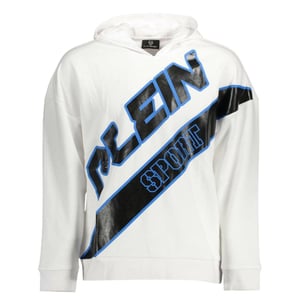 Plein Sport Kapuzenpullover in Weiss mit grossem Logo