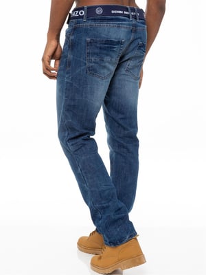 Enzo | Herren Denim Straight Fit Jeans - Blau
