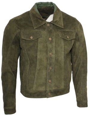 Trucker-Jeansjacke aus Ziegenwildleder