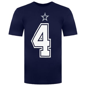 Nike NFL Dallas Cowboys 4 Dak Prescott Herren-T-Shirt, Marineblau