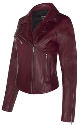 Klassische Damen-Brando-Bikerjacke aus Leder in Loughton