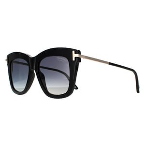 Tom Ford Square Womens Shiny Black Smoke Gradient Polarized
