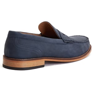 Base London Garfield Herren Mokassins aus Leder in Marineblau
