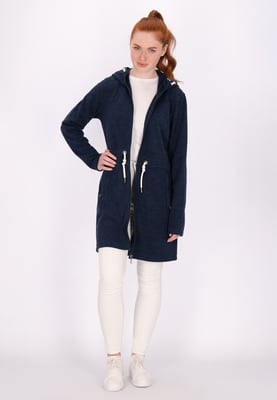 Dreimaster Fleecemantel Damen Marine Melange