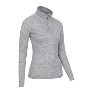 Mountain Warehouse Damen/Damen Merinowolle Zip Neck Thermal Top (Grau)