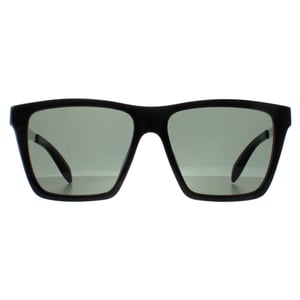 Alexander McQueen AM0352S 002 glÃ¤nzend schwarz und silber grÃ¼n grau Sonnenbrille