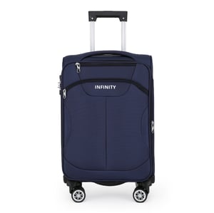 Blauer Weichschalenkoffer mit 8 Rollen, Gepäckset, Reisegepäck, TSA, leichtes Handgepäck, Kabinentasche