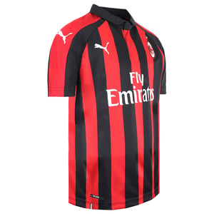 Puma AC Mailand Kurzarm Kragen schwarz/rot Kinder Fußball Home Shirt 754421 06