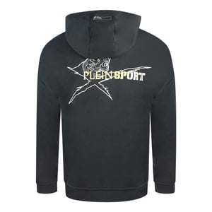 Plein Sport Block Logo auf Brust Schwarz Hoodie