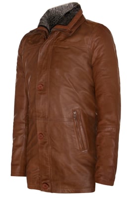 Mittellange warme Jacke mit abnehmbarem Kragen