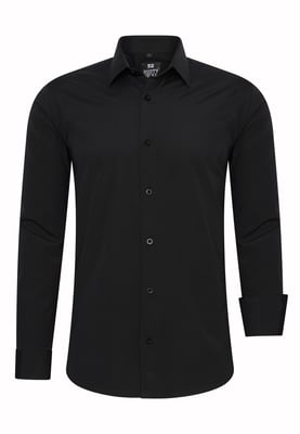 Rusty Neal Overhemd Slim Fit Schwarz
