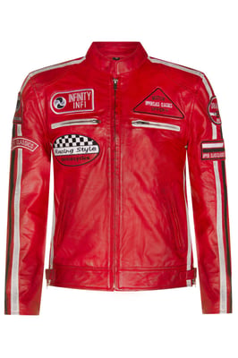 Herren Racing Leder Bikerjacke-Portland