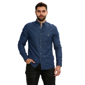 Gant Herren Regular Fit Hemd | Das Indigo Hemd