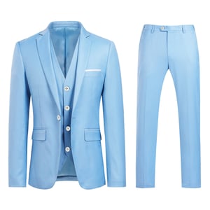 Stilvoller 3-teiliger hellblauer Slim Fit Anzug