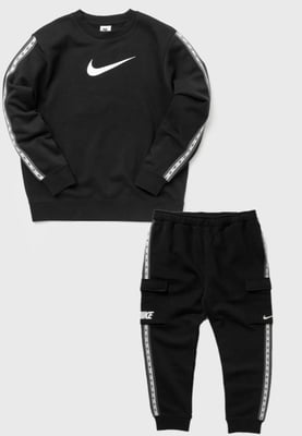 Nike Herren Fleece Sportswear Crew Neck Trainingsanzug in Schwarz