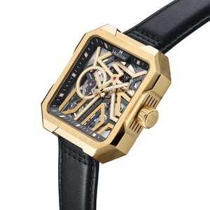 Montre squelette automatique Campbell avec bracelet en cuir Heritor