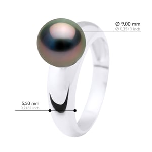 Armreif-Ring-Masse – echte Tahiti-Zuchtperlen rund 9–10 mm
