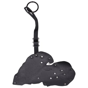 Valentino Panther Bag Charm aus schwarzem Leder
