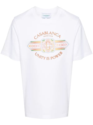 Casablanca Einigkeit ist Macht Bedrucktes T-Shirt in Weiß