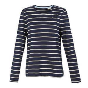Regatta - "Federica II" T-Shirt für Damen Langärmlig (Marineblau/Helles Vanillegelb)