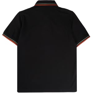 Grünes und braunes schwarzes Poloshirt mit Doppelstreifen von Fred Perry