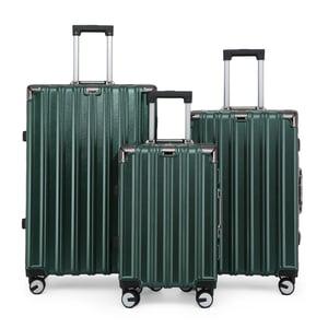 Hartschalenkoffer Grün Set Robustes 8-Rollen-Gepäck Kabinenkoffer