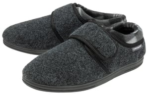 Klettverschluss Hausschuhe für Männer | Dunlop | Memory Foam | Orthapedic | Easy Close | Haus Schlafzimmer Indoor - Charcoal