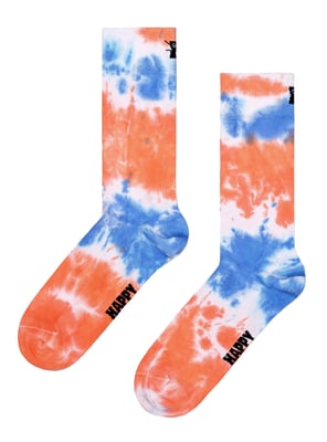 Novelle Batik Socken | Happy Socks | Atmungsaktive mehrfarbige lustige Dress-Socken | Geschenk-Socken - Pfirsich