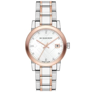 Burberry BU9127 Silbernes Zifferblatt zweifarbige Damenuhr