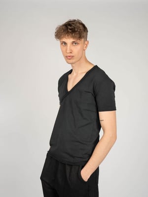 Xagon Man T-Shirt V-Ausschnitt Herren Schwarz