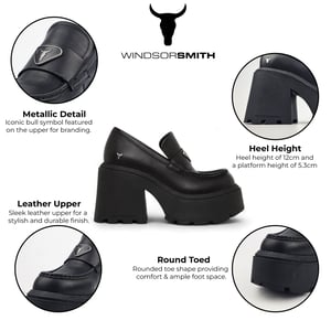 Windsor Smith Schwarze Leder Plateauschuhe - Spolied