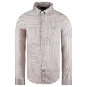 ARMANI -Austausch Oxford Mens Rot/Weißes Hemd