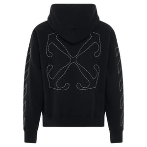 Off-White Off Stitch Diag Design Skate Fit Schwarzer Kapuzenpullover