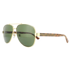 Lunettes De Soleil Gucci GG0528S 009 Vert De L'or Et De La Havane