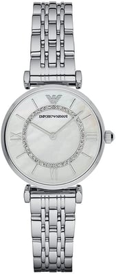 Emporio Armani Gianni T-bar Damenuhr Silber AR1908