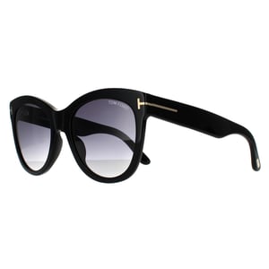 Tom Ford Cat Eye Womens Glänzend Schwarz Rauch Verlauf