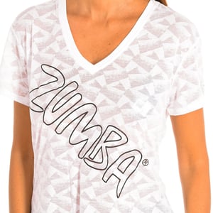 Sportliches Damen-T-Shirt mit kurzen Ärmeln und V-Ausschnitt Z1T00587