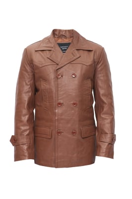 Herren-Peacoat aus Rindsleder-Krakaw